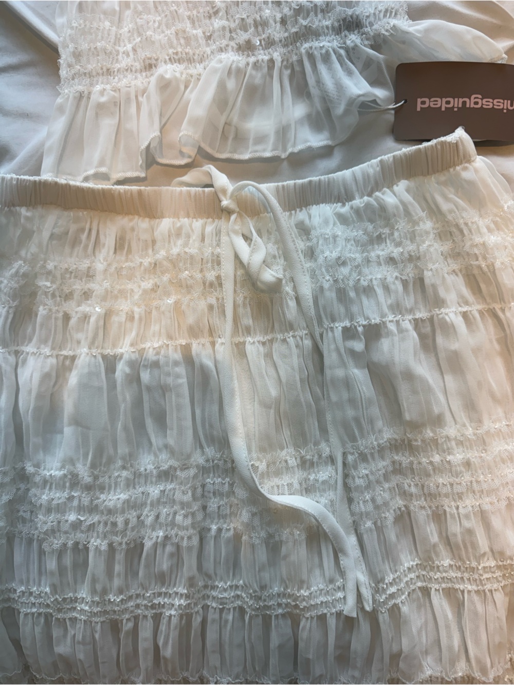 SOLD // Missguided Two Piece White Ruffle Set - Picture 8 of 10